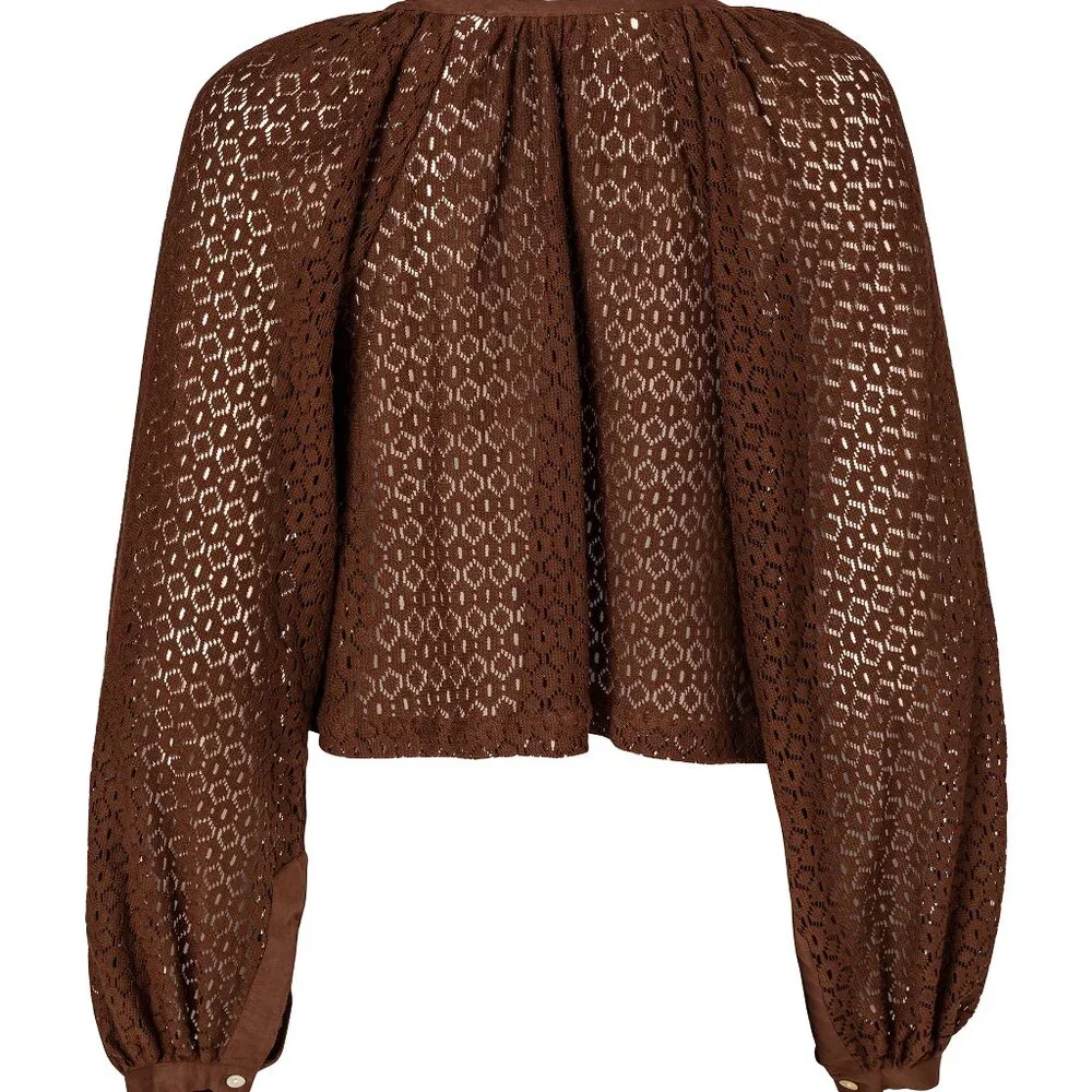 Alix of Bohemia Marlowe Cocoa Cotton Lace Top